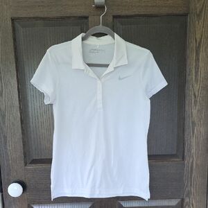 Nike White Short Sleeve Polo with Subtle Swoosh